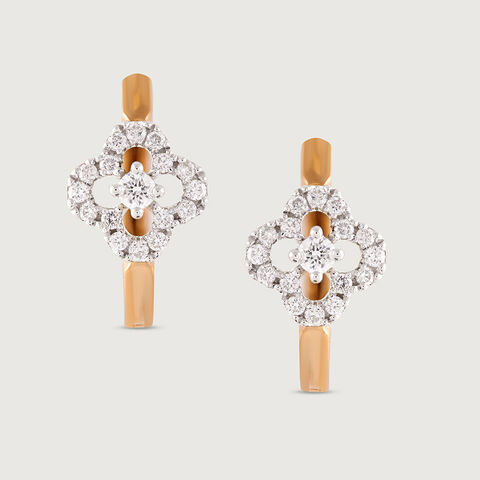 Elegant Radiant Gold & Diamond Hoop Earrings