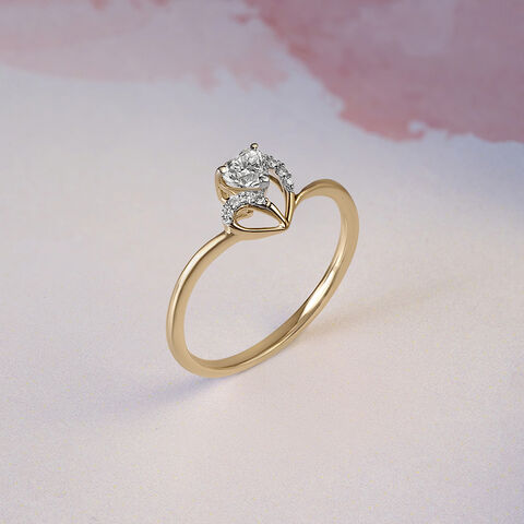 Heartfelt Radiance 14 kt Gold & Diamond Ring