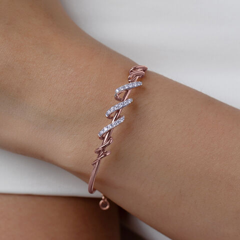 Twisted Blend Diamond & Gold Bangle