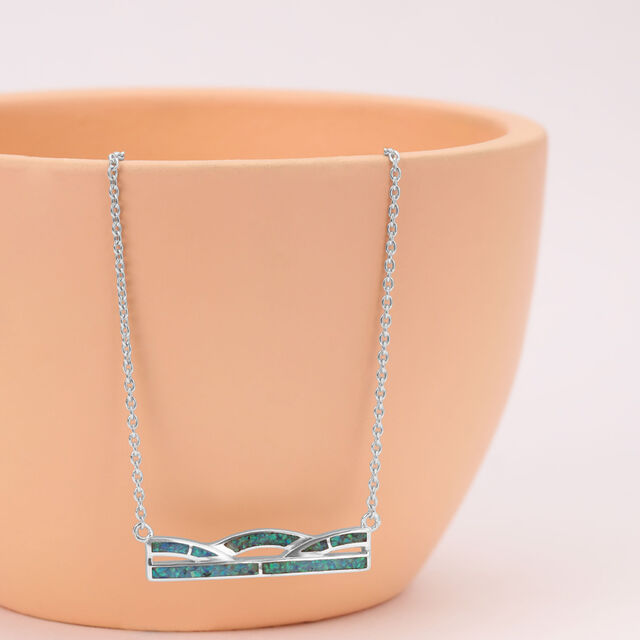 Shine Waves Silver Necklace,,hi-res image number null