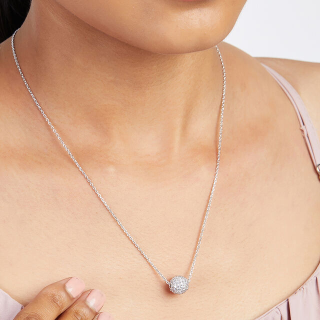 Icy Gem Silver Necklace,,hi-res image number null