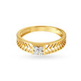 Textured Gold and Diamond Finger Ring,,hi-res view 2