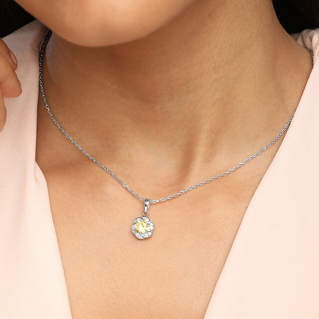 Golden Bloom Silver Pendant,,hi-res image number null