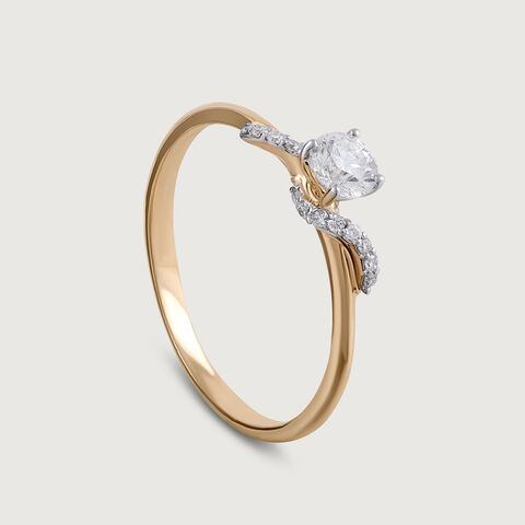 Starlit Heart 14 kt Gold & Diamond Finger Ring