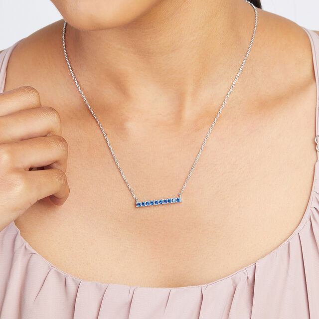 Blue Horizon Silver Necklace,,hi-res image number null
