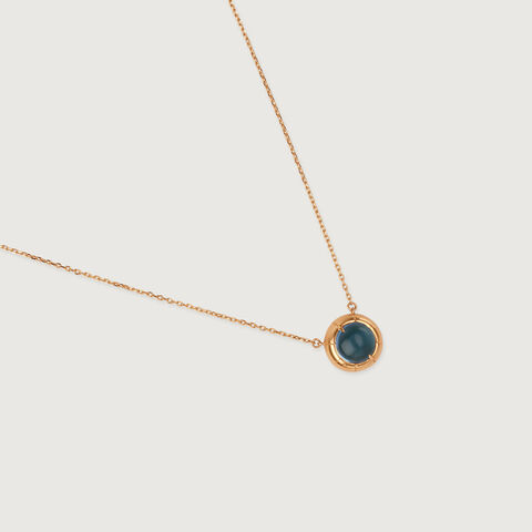Midnight Firefly Gold & Topaz Pendant with Chain
