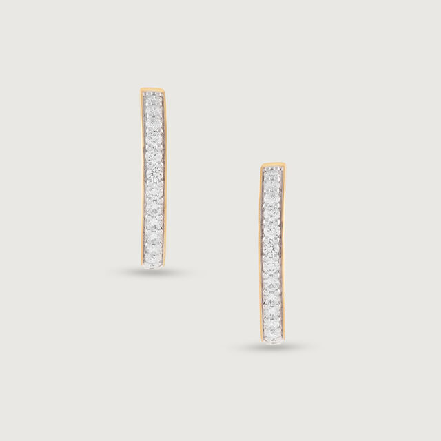 Oval Chic Gold & Diamond Hoop Earrings,,hi-res image number null