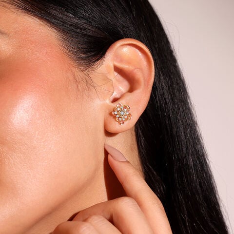 Forget Me Not Floral Diamond Stud Earrings