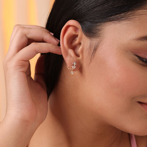 Heartflutters 14KT Rose Gold & Diamond Drop Earrings