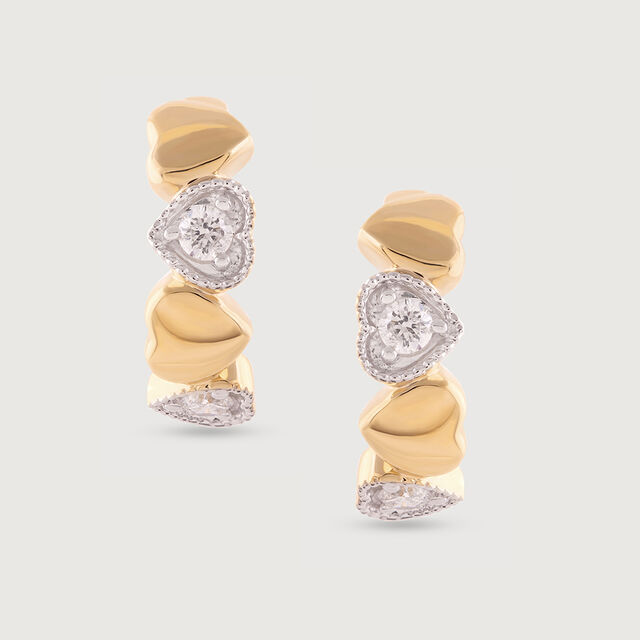 Bold Chic Gold & Diamond Hoop Earrings,,hi-res image number null