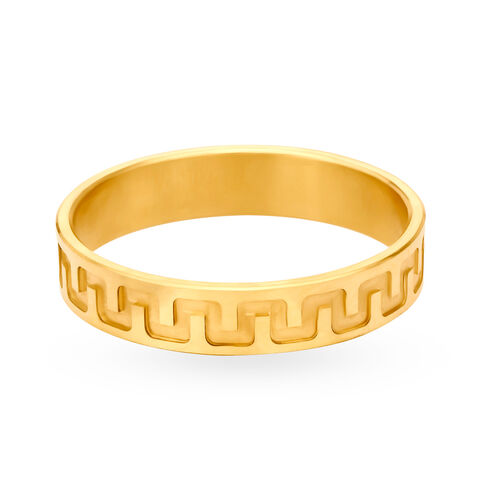 Scintillating 22 Karat Gold Wave Pattern Finger Ring
