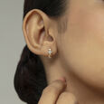 Bold Chic Gold & Diamond Hoop Earrings,,hi-res view 2