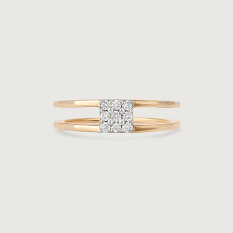 Lustrous Divide 14KT Gold & Diamond Ring
