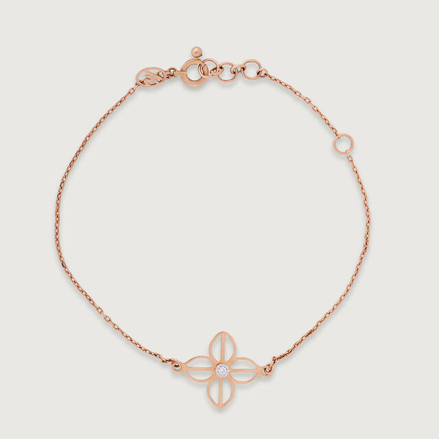 Leafy Clover Diamond & Gold Bracelet,,hi-res image number null