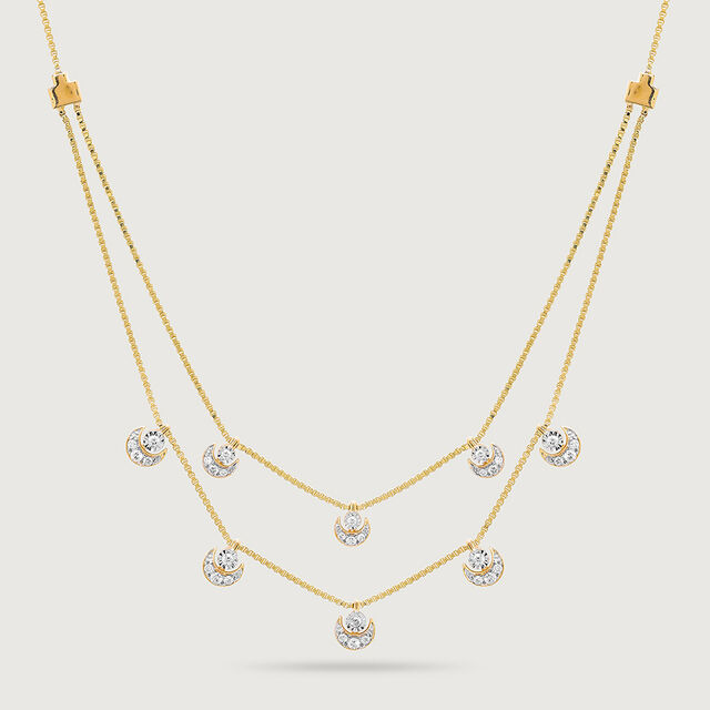 Mystic Moon 14 Kt Gold and Diamond Necklace,,hi-res image number null