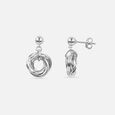 Twisted Loop Silver Drop Earrings,,hi-res view 4