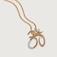 Sacred Om Gold and Diamond Pendant,,hi-res view 4