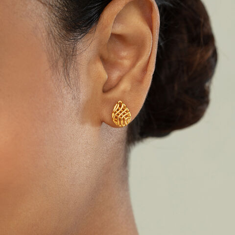 Soul Symphony Gold & Diamond Stud Earrings