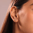 Swirling Breeze 14 Kt Gold & Diamond Stud Earrings,,hi-res view 2