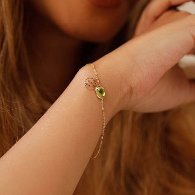 14KT Leo Birthstone Yellow Gold Bracelet,,hi-res image number null