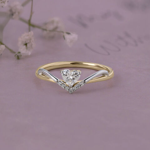 Celestial Heart 14 kt Gold & Diamond Ring