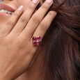 Bordeaux Bling 14KT Diamond & Ruby Ring,,hi-res view 2