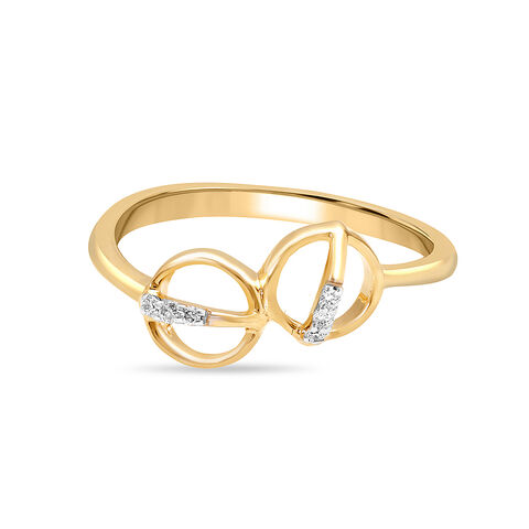 14KT Yellow Gold Gleaming Circles Diamond Ring