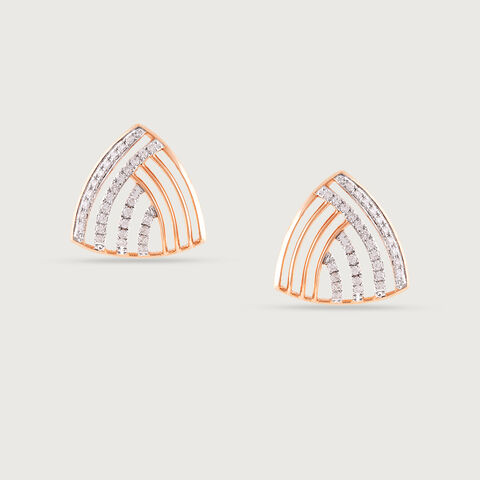 Radiant Grace Gold & Diamond Stud Earrings
