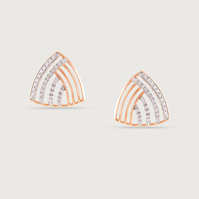 Radiant Grace Gold & Diamond Stud Earrings,,hi-res image number null