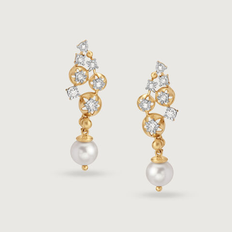 Pearlescent Cluster 14KT Drop Earrings