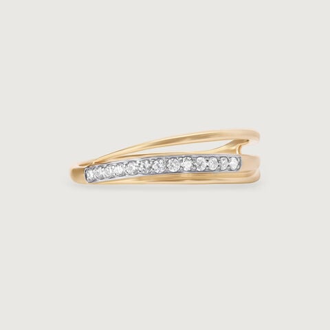 Twined Radiance 14 Kt Gold & Diamond Ring