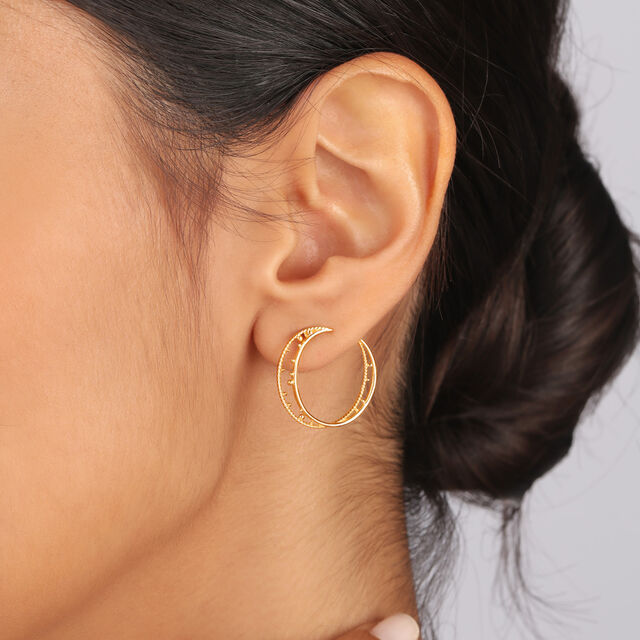 Universe Swirls  14Kt Hoop Earring,,hi-res image number null