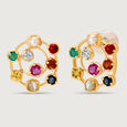 Navratna Nouveau 14KT Stud Earrings,,hi-res view 4