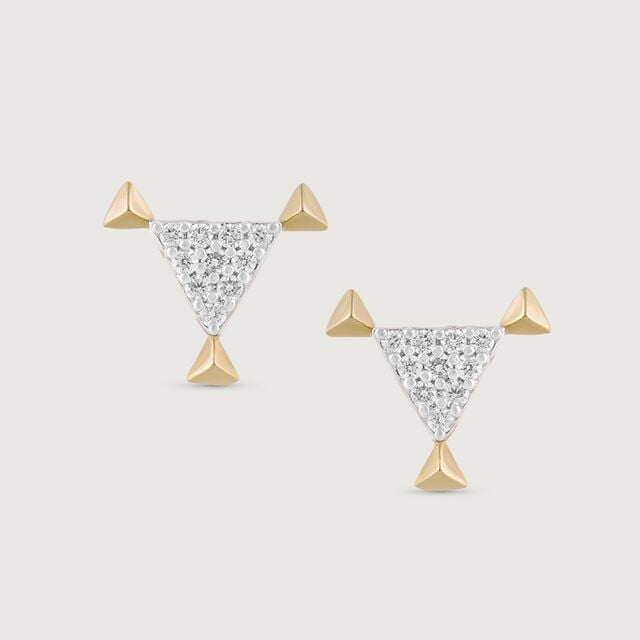 Glitzy Sequin Gold & Diamond Stud Earrings,,hi-res image number null