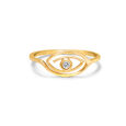 14KT Yellow Gold Concentric Evil Eye Finger Ring,,hi-res view 3