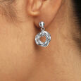 Twisted Loop Silver Drop Earrings,,hi-res view 2