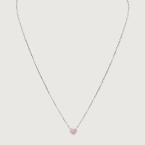 Mother of Pearl Heart Silver Necklace