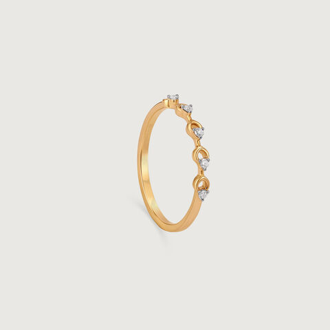 Delicate Loop Gold & Diamond Finger Ring