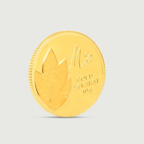 10 GM 24 Karat Mango Leaf Gold Coin