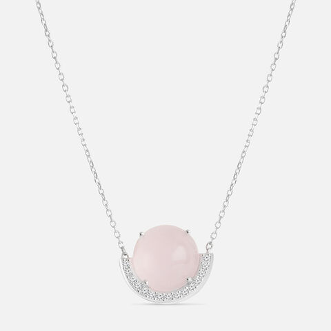 Pink Prism Silver Necklace