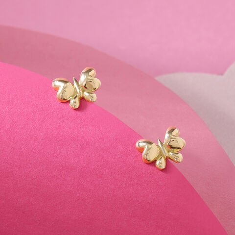 Enchanted Butterfly 14KT  Gold Stud Earring
