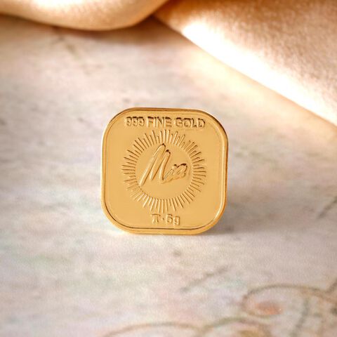 5 Gm 24 Karat Gayatri Mantra Gold Coin