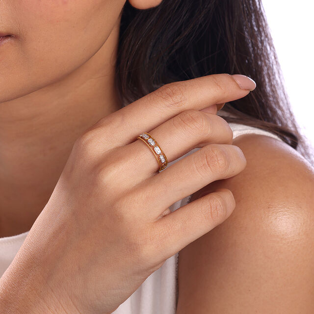 Linked Brilliance Gold & Diamond Ring,,hi-res image number null