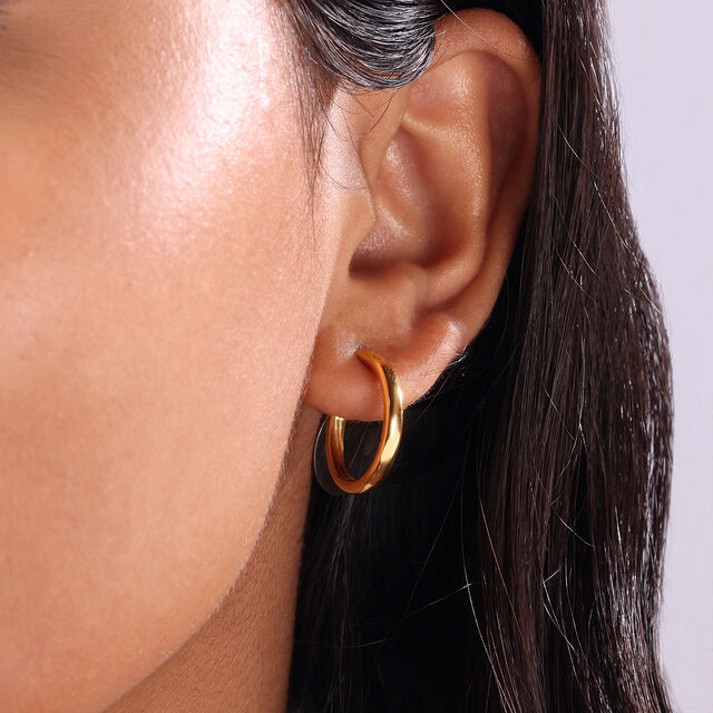 22KT Yellow Gold Timeless Stylish Hoop Earrings,,hi-res image number null