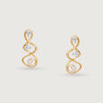Lively Twist 14KT Diamond & Pearl Stud Earrings,,hi-res view 3