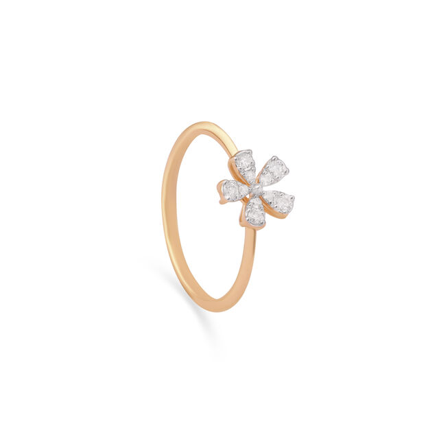 Floral Brilliance Gold & Diamond Finger Ring,,hi-res image number null