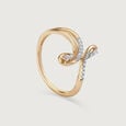 Flowing Sparkle 14 Kt Gold & Diamond Ring,,hi-res view 4