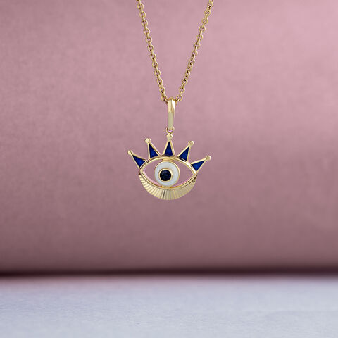 Royal Gaze Evil Eye Gold Pendant