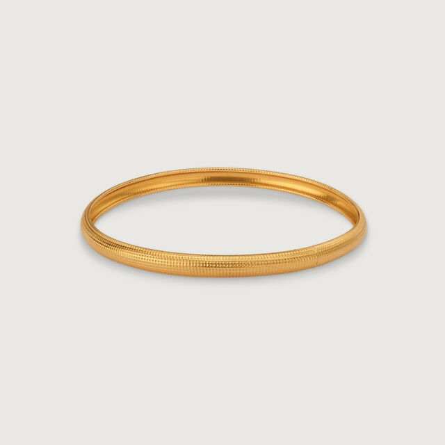 22KT Yellow Gold Minimal Textured Bangles,,hi-res image number null