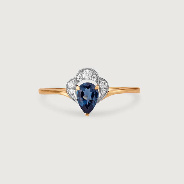 Blue Crown Diamond & Gold Ring,,hi-res image number null